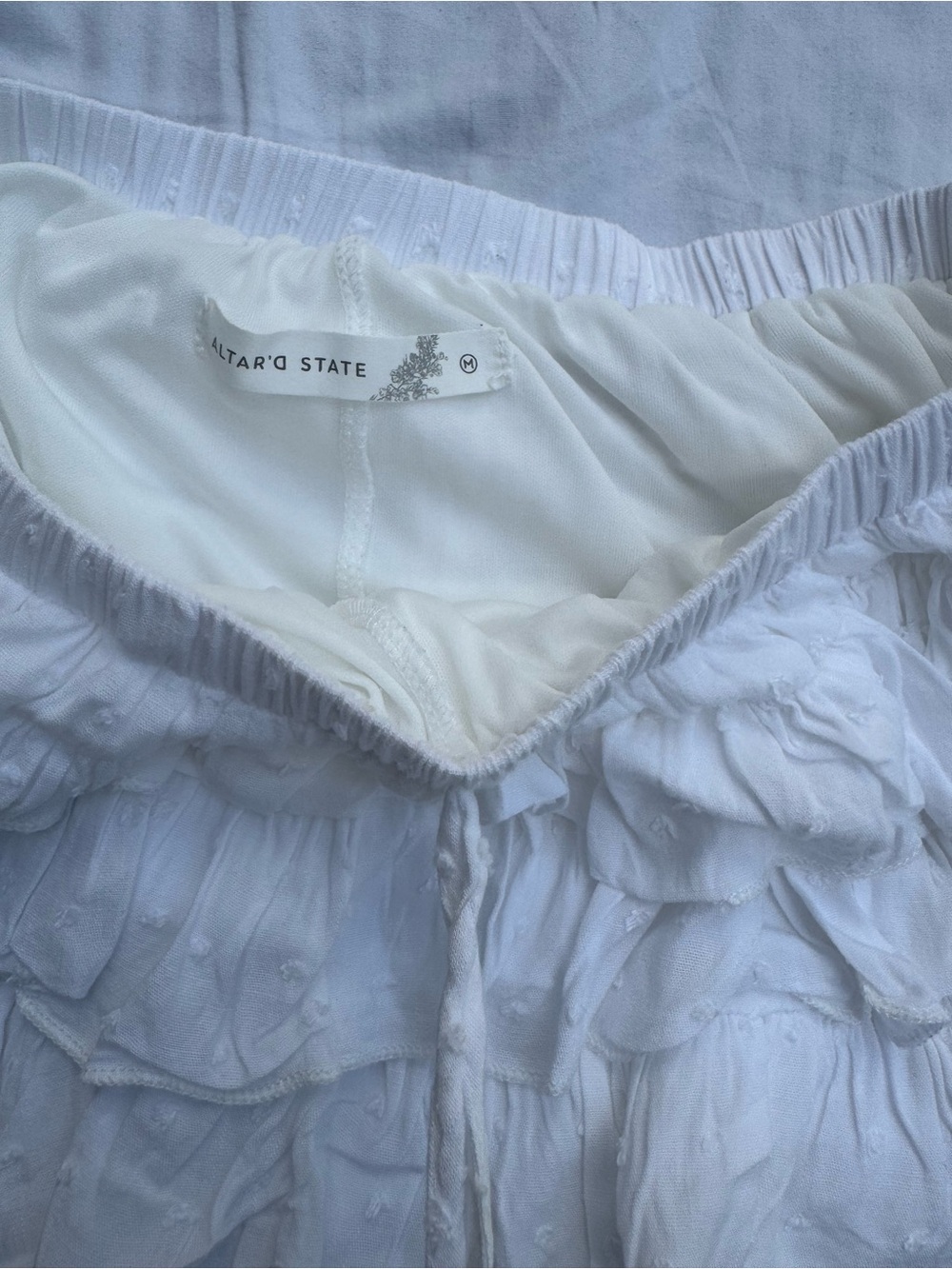Altar’d State Rally Ruffle Mini Skort White Women’s Size M - Picture 5 of 8